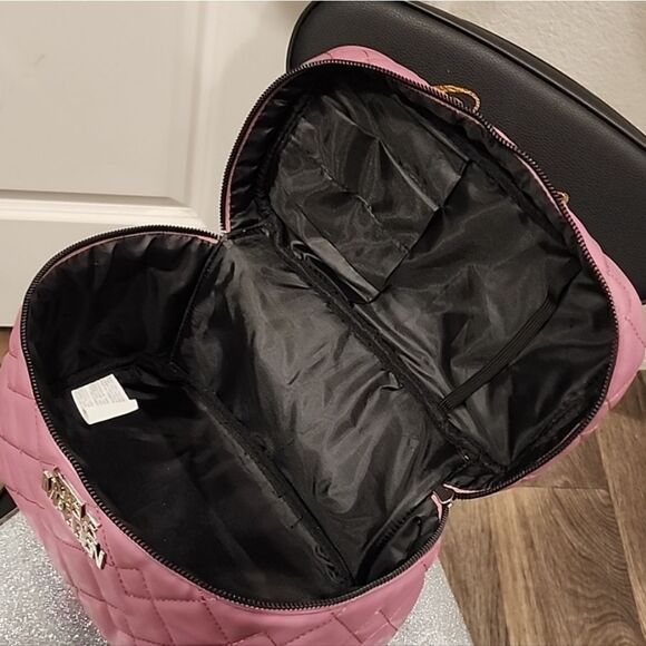 Steve Madden Quilted Zip Around Travel Cosmetic Case- Rose - Picture 9 of 11